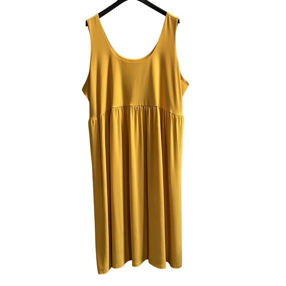 Simply Vera Wang Dress Womens 4X Yellow Jersey Knit‎ Tank Maxi Comfort Stretch